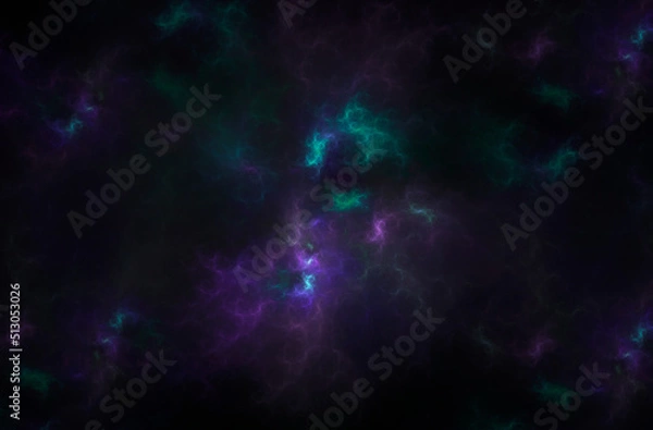 Fototapeta Abstract background of neon blue purple and green lightnings. Fractal pattern for creativity and design.