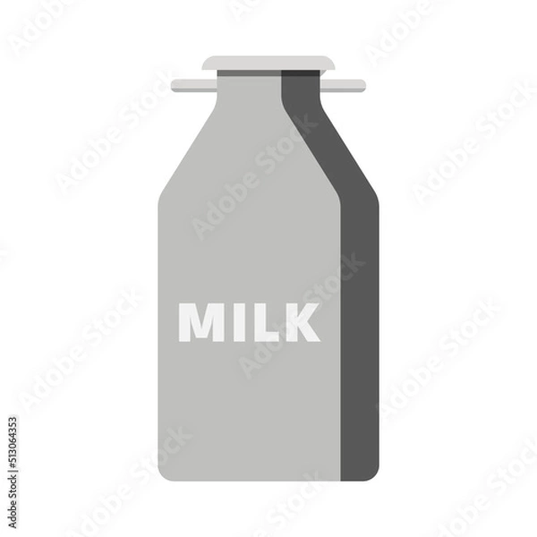 Obraz Milk can with milk text. Flat design 