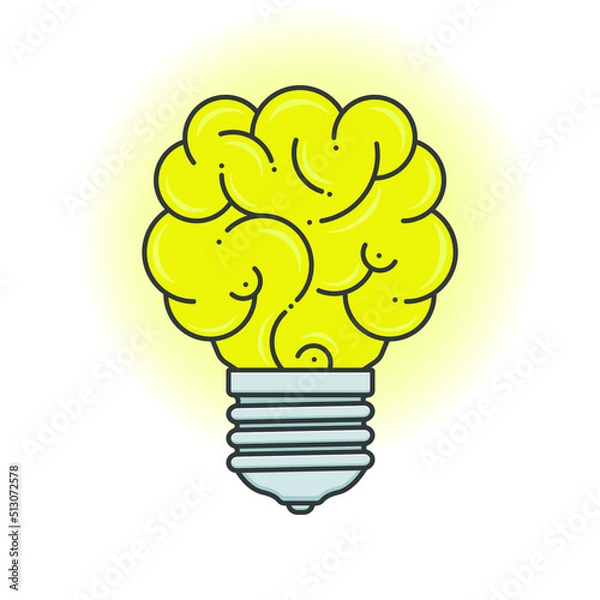 Fototapeta Vector illustration. Abstract light bulb idea.