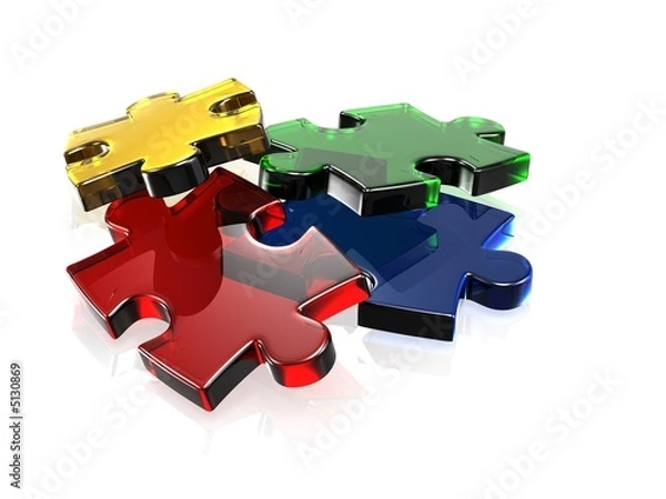 Obraz 3d puzzle isolated on white 