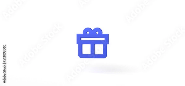 Fototapeta Gift box Isolated on background, icon, 3d rendering.