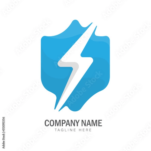 Fototapeta lightning shield colorful gradient logo design template