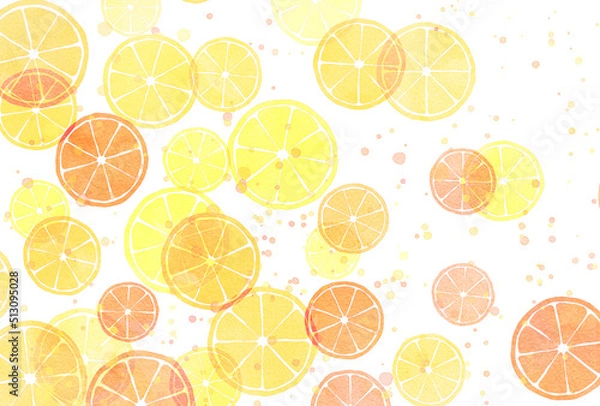 Fototapeta 背景素材_柑橘系_水彩風