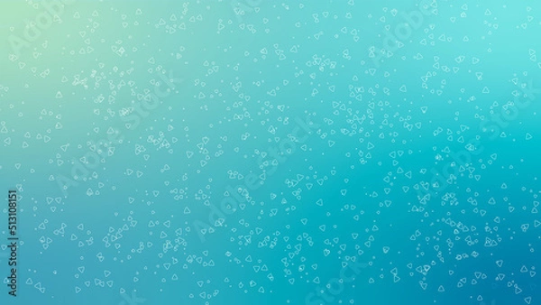 Obraz 角丸三角線がランダムに散らばる背景素材，ブルーグリーン
