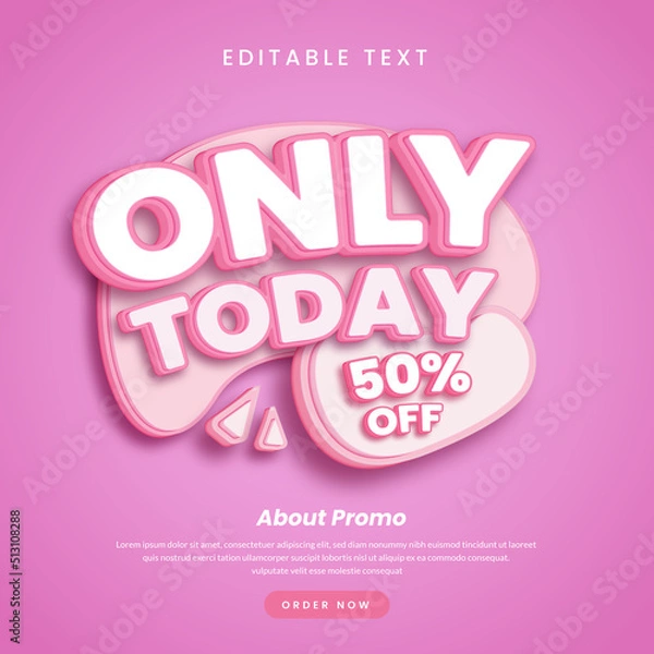 Obraz Only today sale banner editable text effect