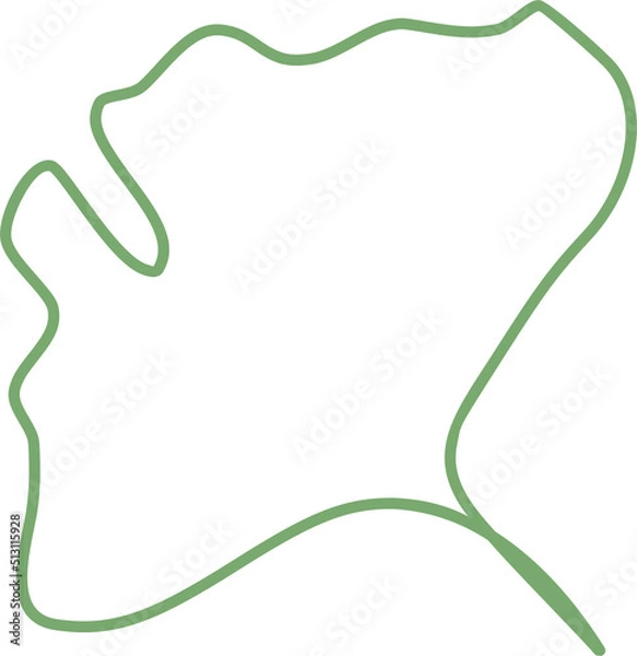 Fototapeta leaf line hand drawn