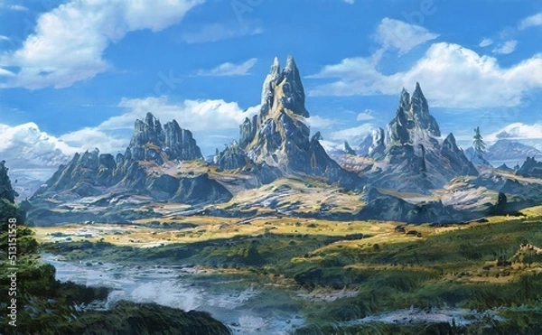 Obraz Niesamowicie piękne tło, malarstwo olejne, realistyczny obraz, fantasy, piękne tło natury