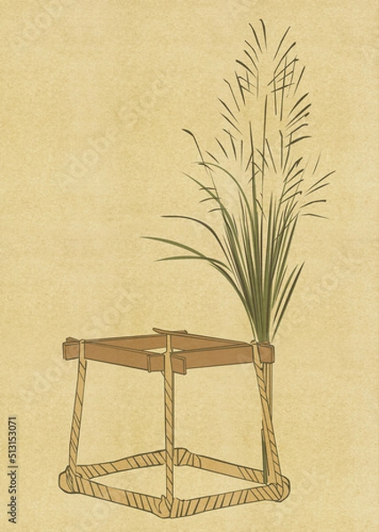 Obraz 能　月岡耕漁　能樂圖繪「井筒」薄のみ