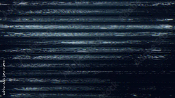 Fototapeta Glitch Hałas Statyczny pakiet VFX. Wizualne efekty wideo Paski Tło, ekran telewizora CRT Brak efektu usterki sygnałowej