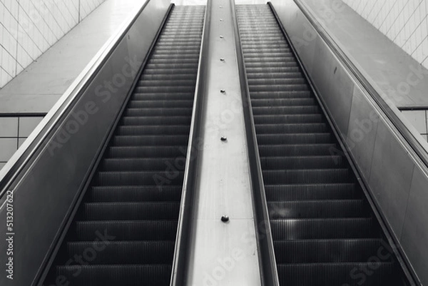 Obraz escalator in black and white shot