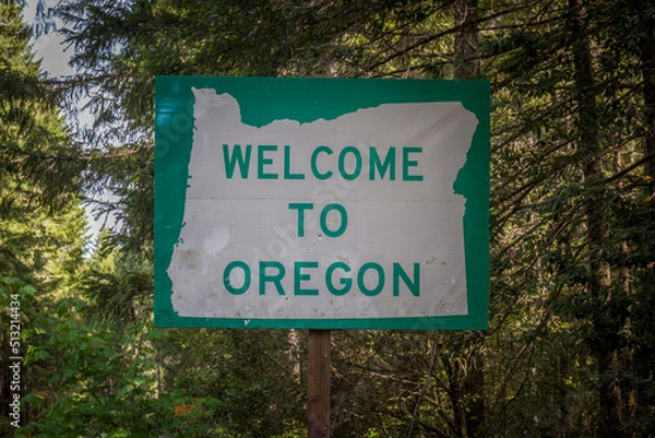 Obraz Welcome to Oregon road sign