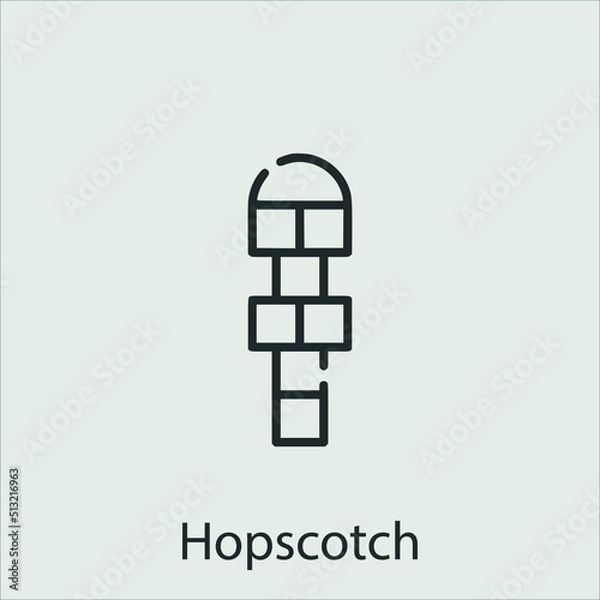 Obraz hopscotch icon vector icon.Editable stroke.linear style sign for use web design and mobile apps,logo.Symbol illustration.Pixel vector graphics - Vector