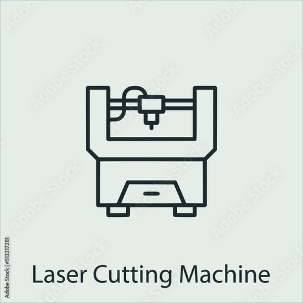 Obraz laser machine icon vector icon.Editable stroke.linear style sign for use web design and mobile apps,logo.Symbol illustration.Pixel vector graphics - Vector