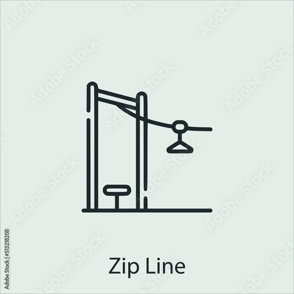 Obraz Zip line icon vector icon.Editable stroke.linear style sign for use web design and mobile apps,logo.Symbol illustration.Pixel vector graphics - Vector