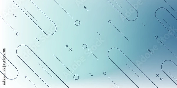 Fototapeta Modern Abstract Background with Retro Memphis Elements and Blue Pastel Gradient Color