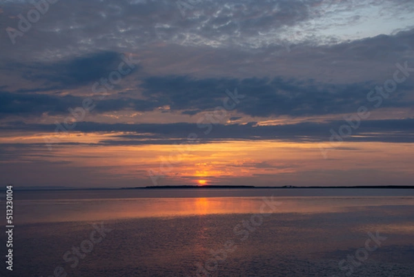 Obraz 湖の夕暮れ　サロマ湖
