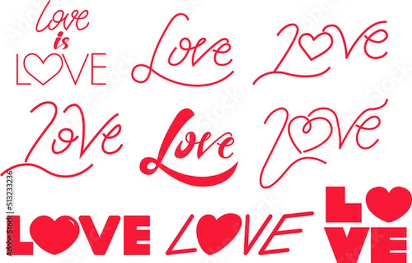 Obraz Love lettering phrases