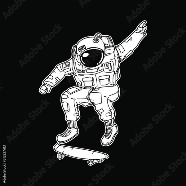 Obraz skate astronaut in space