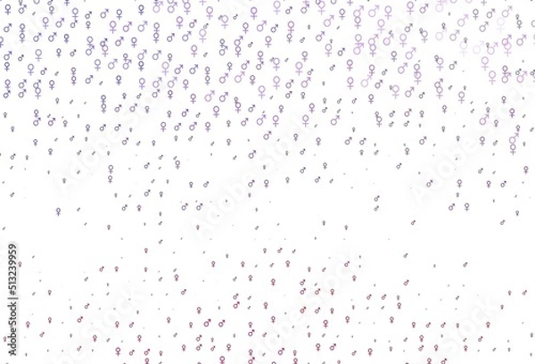 Fototapeta Light pink, blue vector pattern with gender elements.
