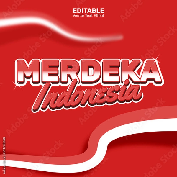 Obraz Text effect merdeka Indonesia