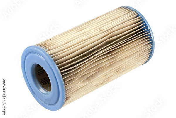 Obraz Dirty filter for pump isolated on white background. Pool pump service.