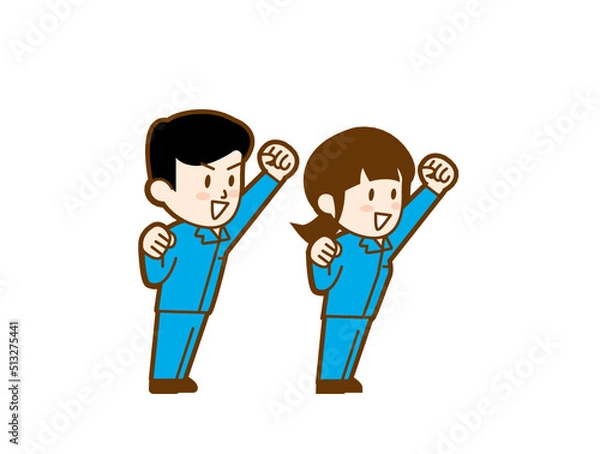 Obraz 作業員の男女やる気