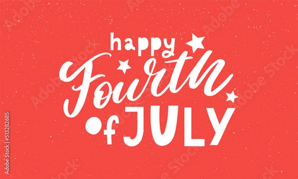 Obraz Fourth of July - American Independence Day vector illustration - 4th of July typographic design USA