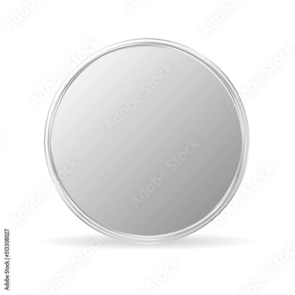 Fototapeta silver coin sign isolated on a white background