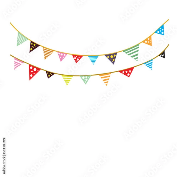 Fototapeta The fabric flag is a colorful flag pattern. There are different beautiful patterns. Used for birthdays, celebrations, special events