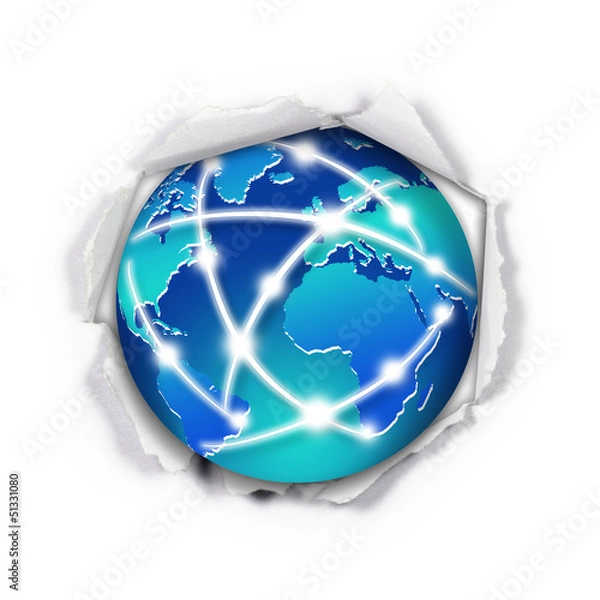 Obraz Weltkugel - Papierloch