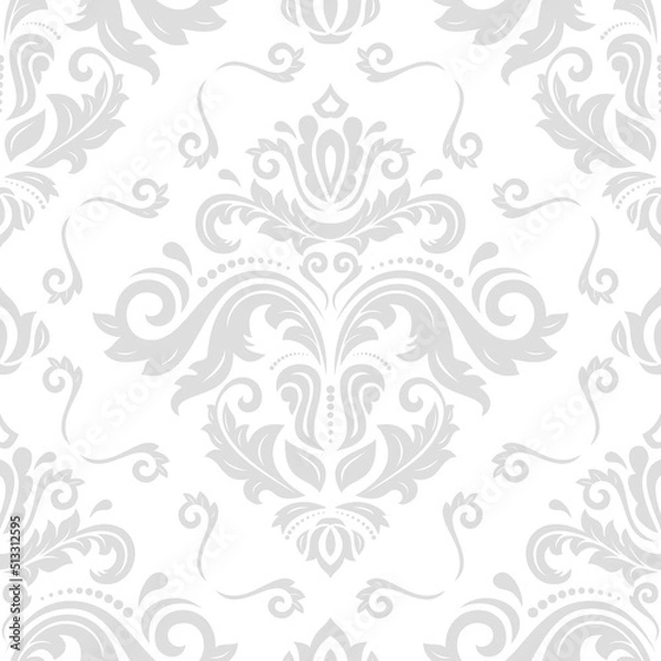 Obraz Orient vector classic pattern. Seamless abstract background with vintage elements. Orient light grey pattern. Ornament for wallpapers and packaging
