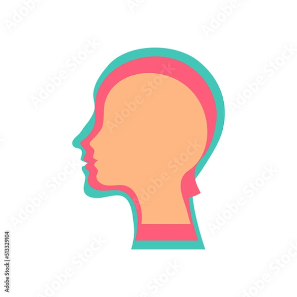 Fototapeta  Silhouette Family icons head in profile  on an isolated background.Default avatar profile icon.EPS10.