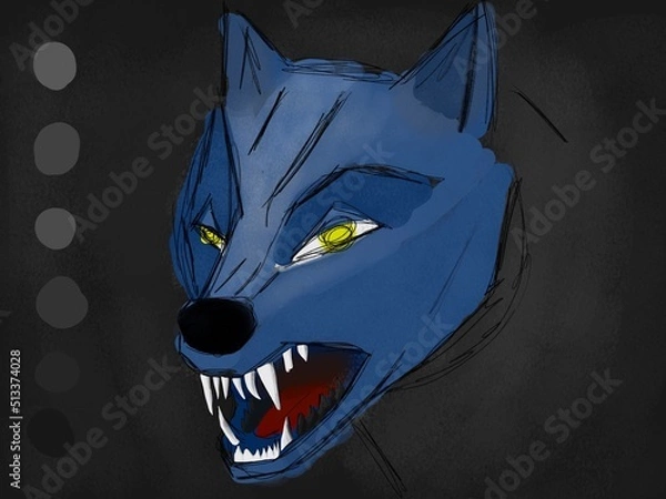 Obraz Wolf sketch with color 