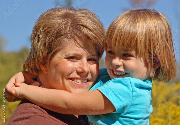 Obraz Mother and daughter hugging