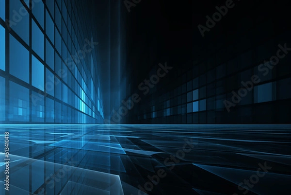 Fototapeta Digital technology blue abstract background