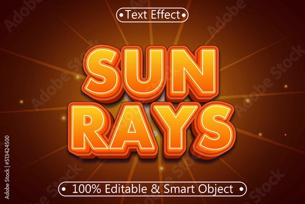 Obraz Sun Rays Editable Text Effect 3 dimension Emboss Modern style