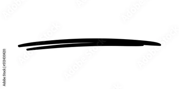 Obraz 手描き風線素材　直線　黒