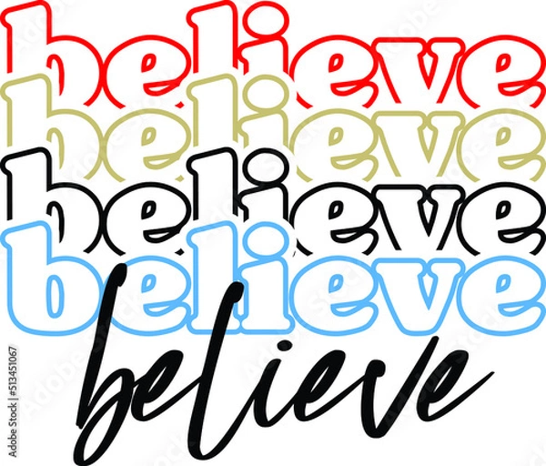 Obraz Believe, Religious Vector Design