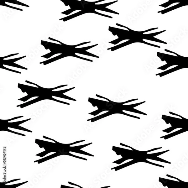 Fototapeta Seamless pattern with hand drawn cross symbols