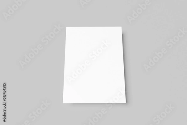 Fototapeta Blank flyer poster isolated on grey background to replace design