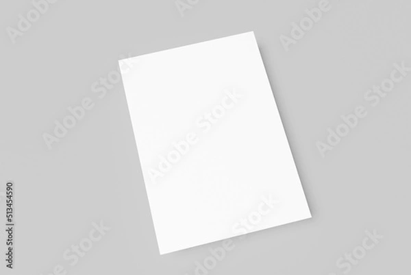 Fototapeta Blank flyer poster isolated on grey background to replace design