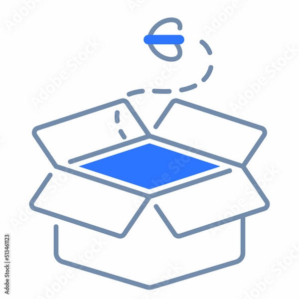 Fototapeta box empty state single isolated icon with outline style
