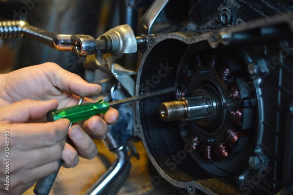 Fototapeta Motorcycle repair