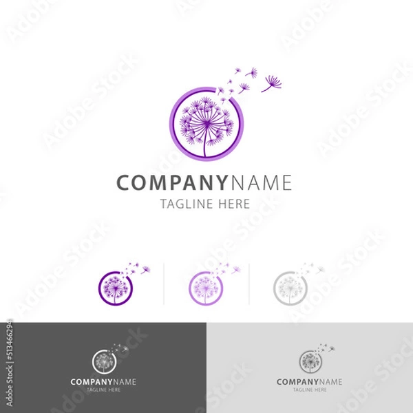 Obraz dandelion nature purple logo vector