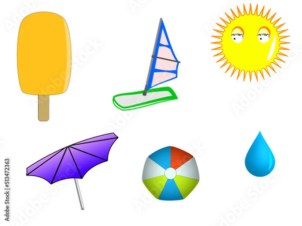 Obraz Summer clip art vector collection