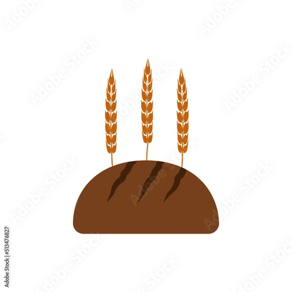 Fototapeta Bread roll icon with spikelets