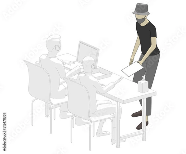 Fototapeta 選挙に行く人達