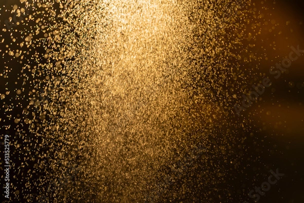 Obraz Dark golden bokeh glitter texture background