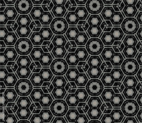 Fototapeta pattern tech art futuristic gray and black