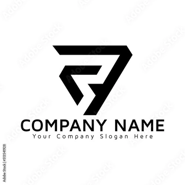 Fototapeta Initial RV or VR  monogram cool modern logo VR or RV logo and  vector icon designs